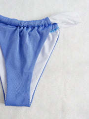 Sexy Blue Patchwork Micro Bikini