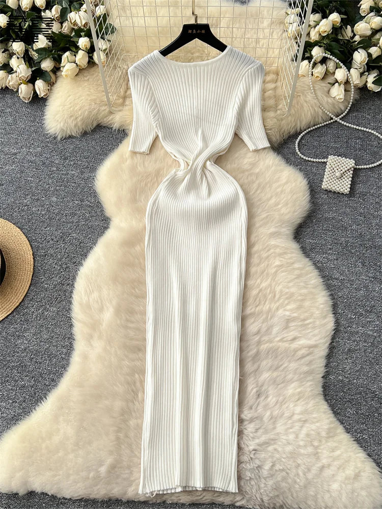 Sexy Hollow Out Knitted Dress