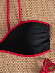 Sexy Black White Patchwork Bikini Set