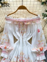 Off Shoulder Floral Mini Dress