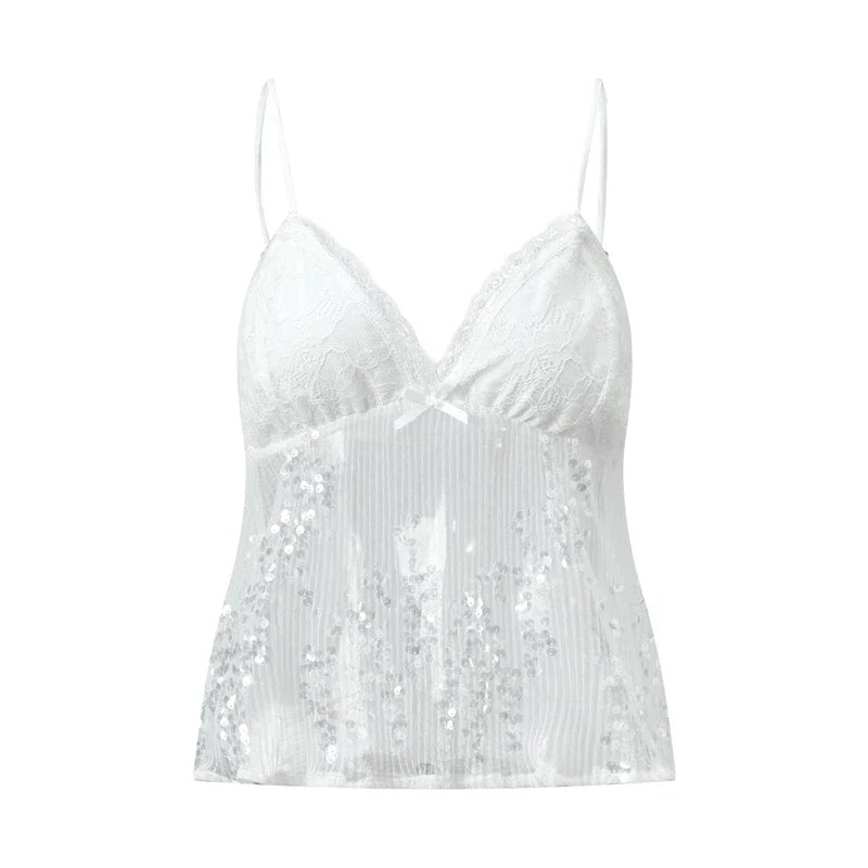 Sheer See Through Backless Tank Top