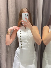 Lady Sleeveless Military Dress
