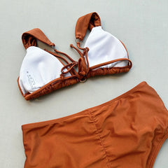 Vintage Brown Two Piece Bikini Set