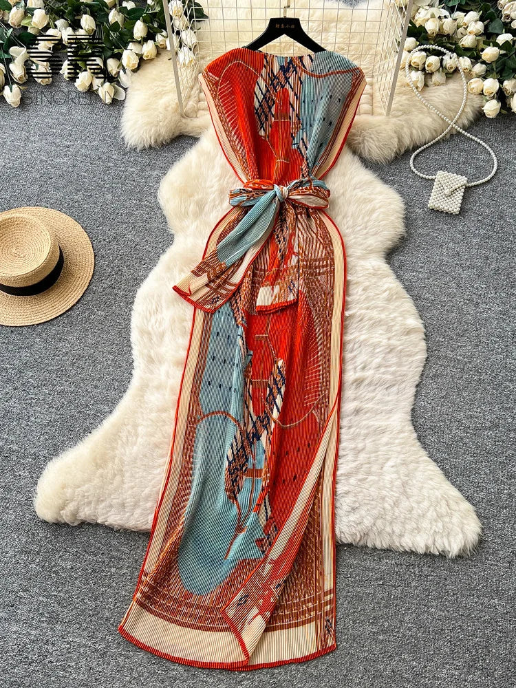 Pleated Senior Print Dress