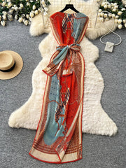 Pleated Senior Print Dress