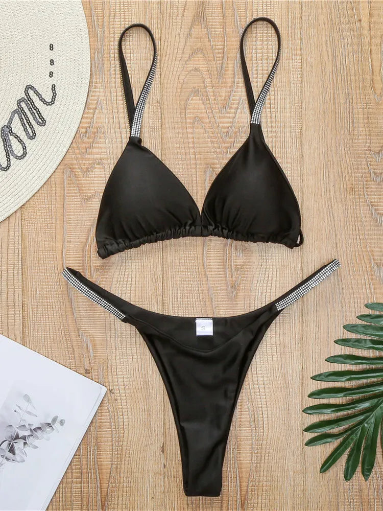 Diamond Swimwear Women Sexy Pink Micro Bikini