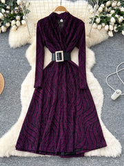 Autumn Elegant Print Dress