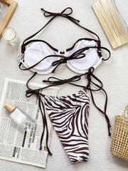 Sexy Black Zebra Stripe Bikini Set