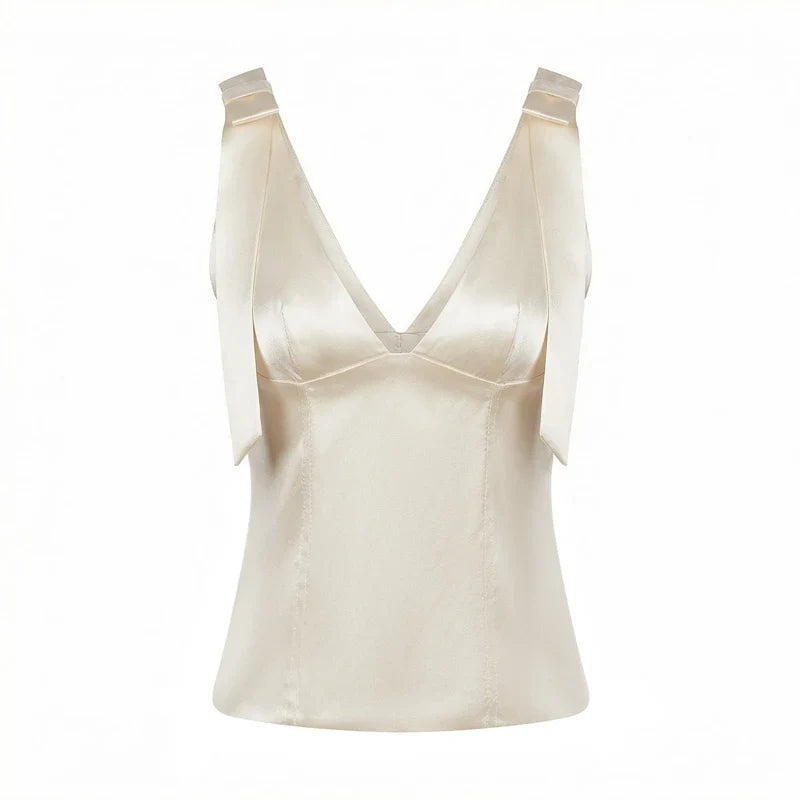Silky Satin V Neck Cami Top