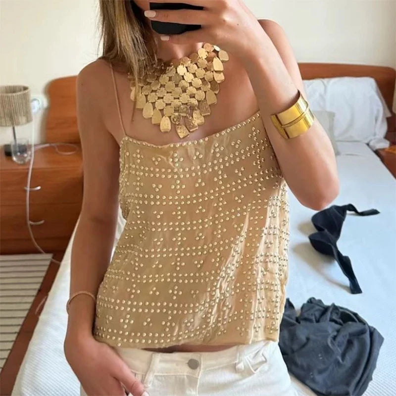 Festival Rave Club Party Sleeveless Flowy Crop Tops