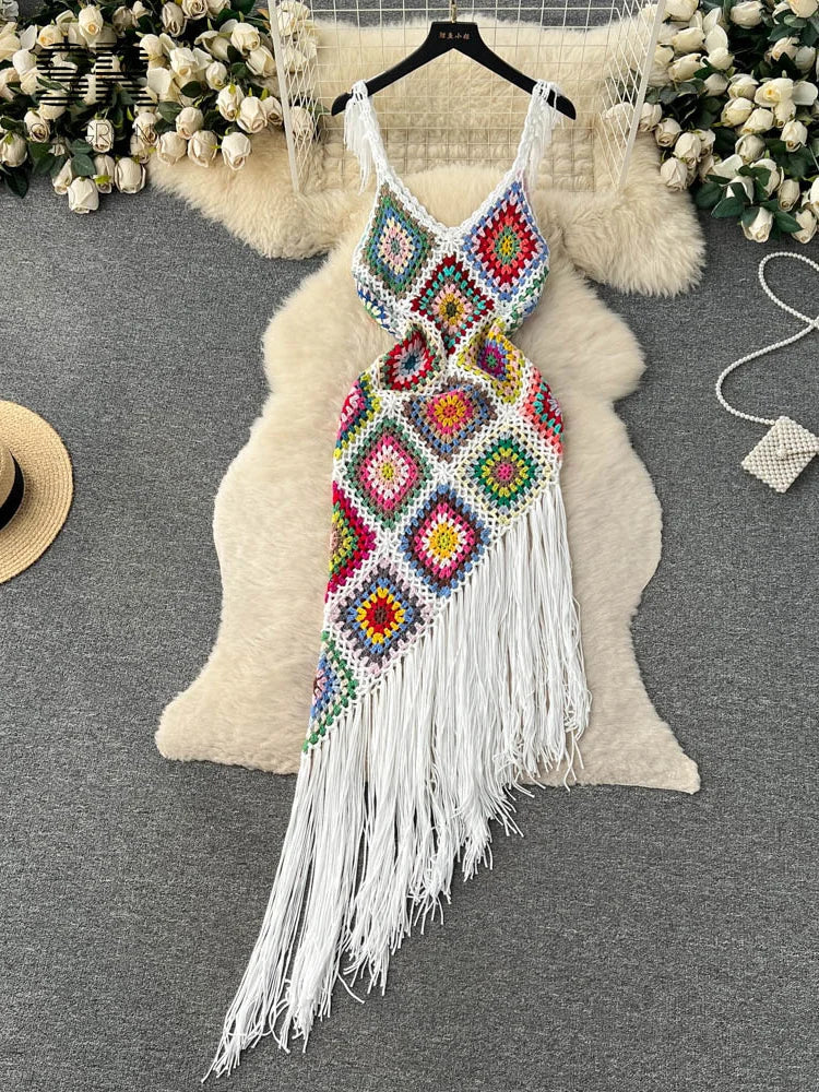 Tassel Knit Long Dress