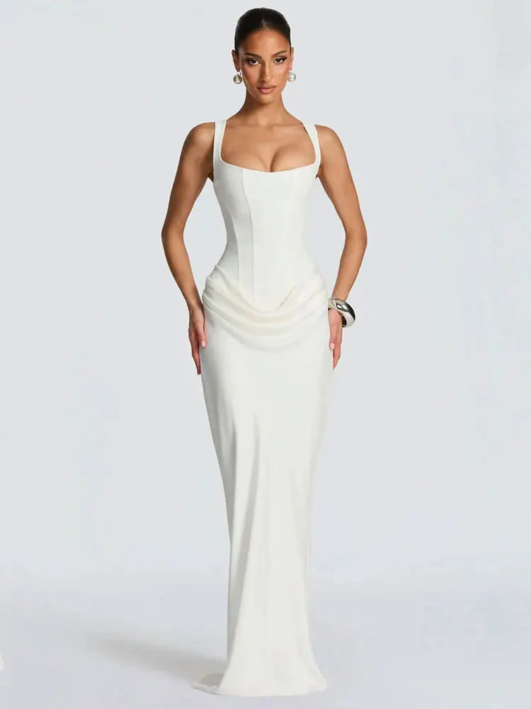 Backless Ruched Sexy Maxi Dress