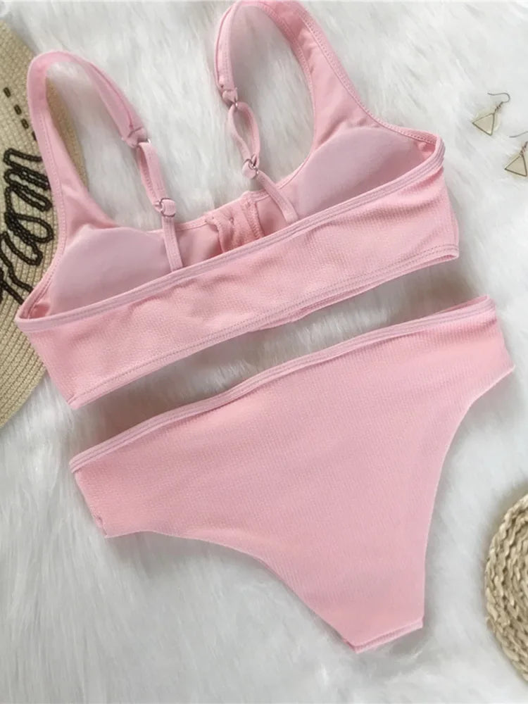 Sexy Sport Button Bikini