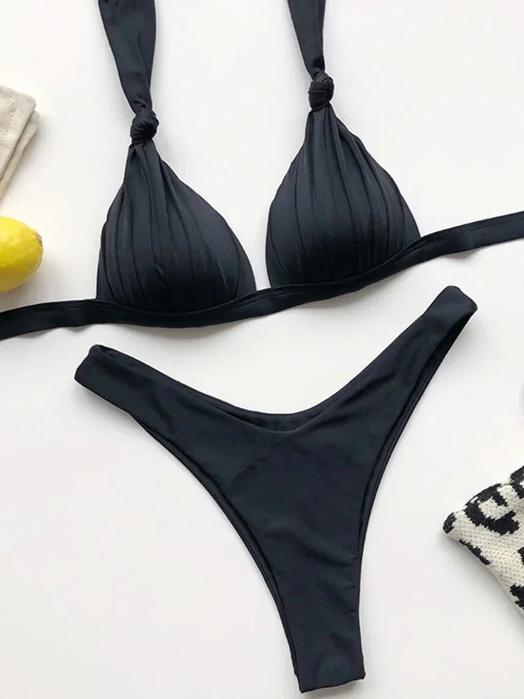 Halter Bra Cup Bikini
