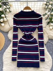 Vintage Stripe Sweater Dress