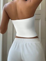 Casual Lily Floral Print Slim Fit Bandeau Crop Tops