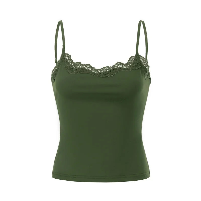 Y2k Padded Lace Camisoles Top