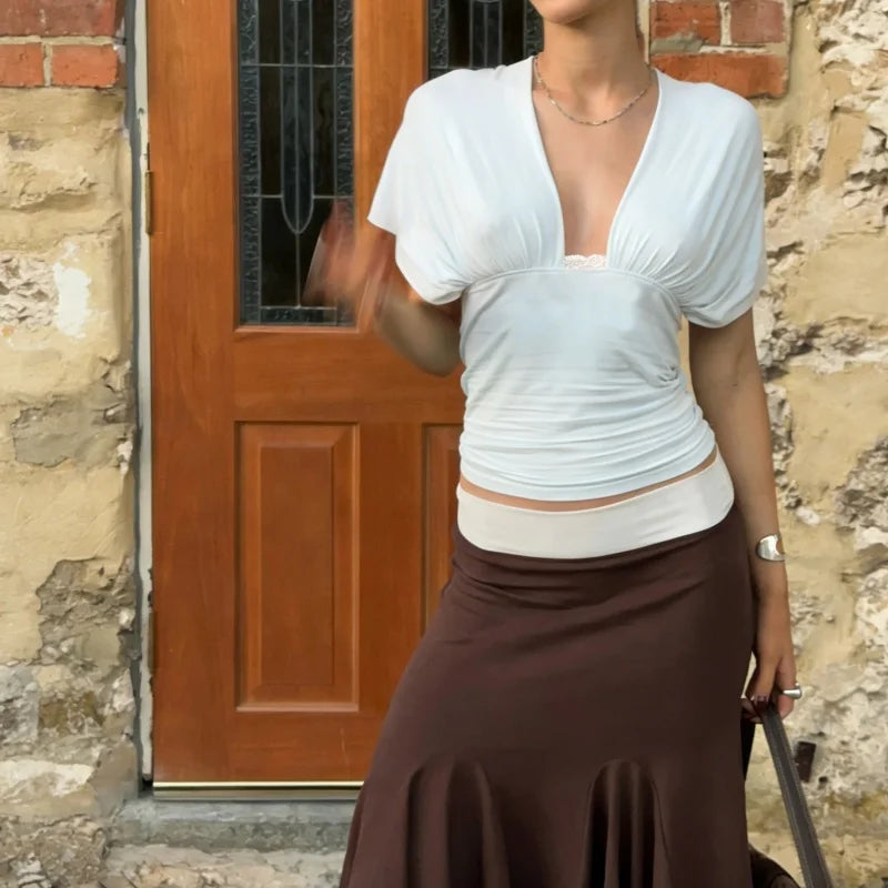 Sexy V-Neck T-shirts Tops