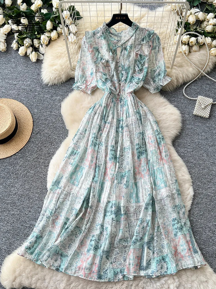 Romantic Holiday Floral Dress