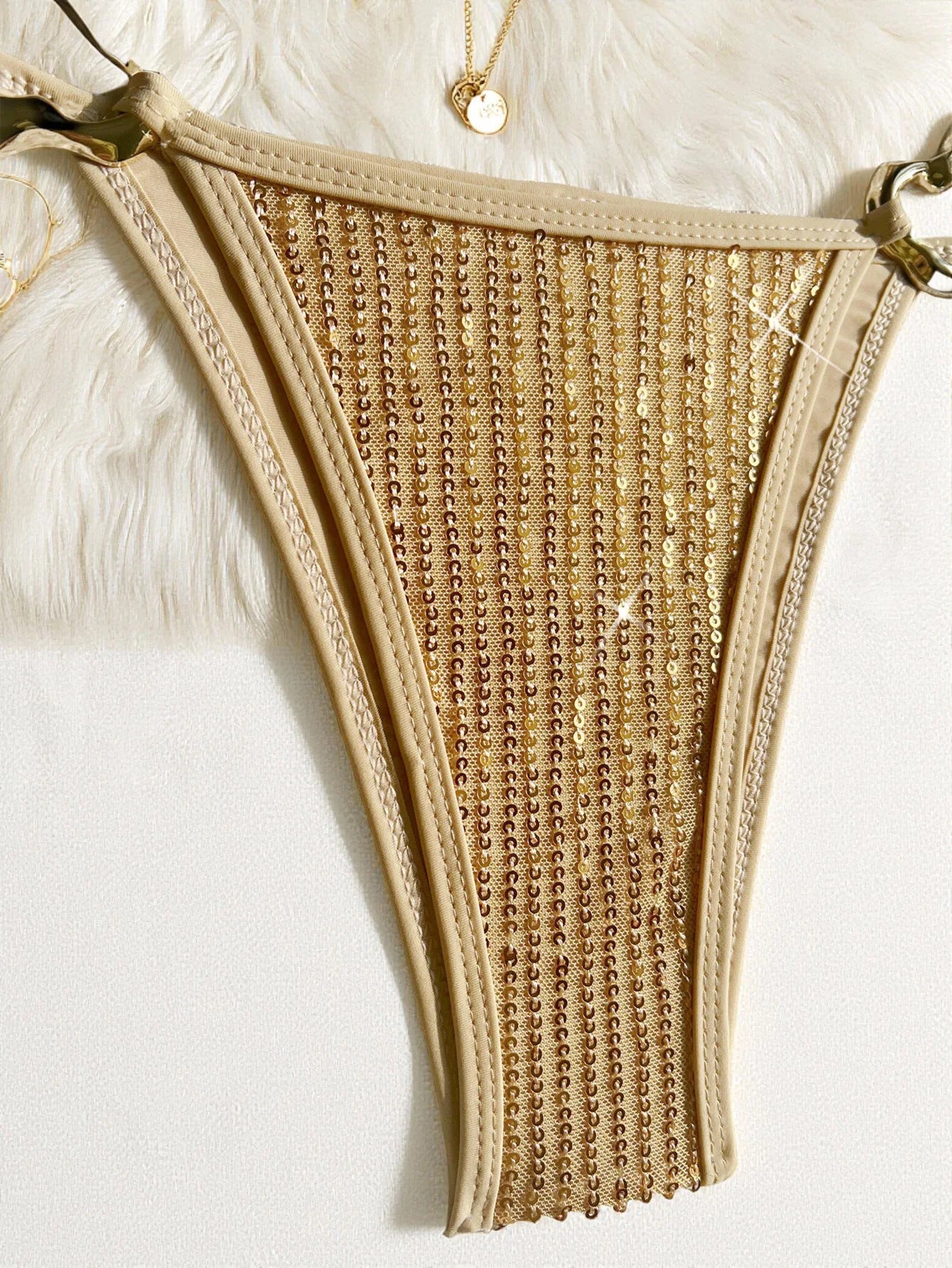 Sexy Glitter Sequin Gold Bikini