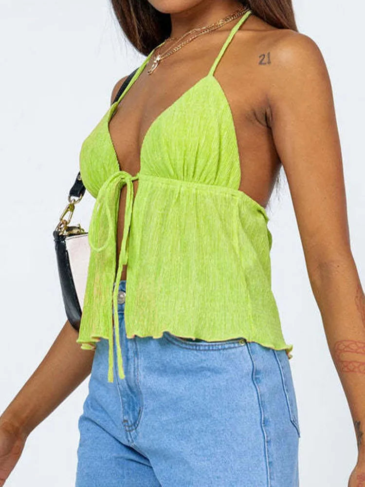 Halterneck Crop Tops