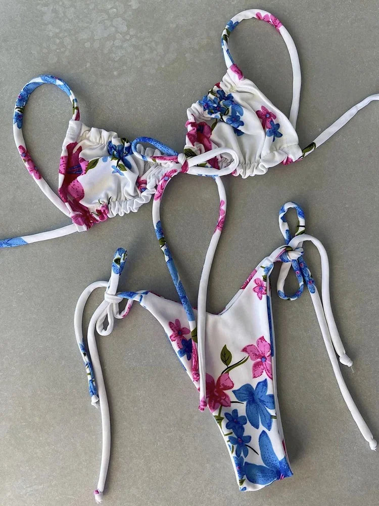Sexy Ruffle Frilled Micro Thong Bikini
