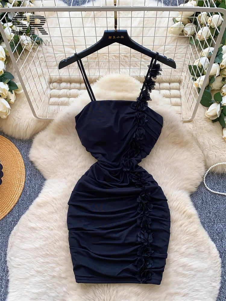 3D Floral Mesh Bodycon SunDress