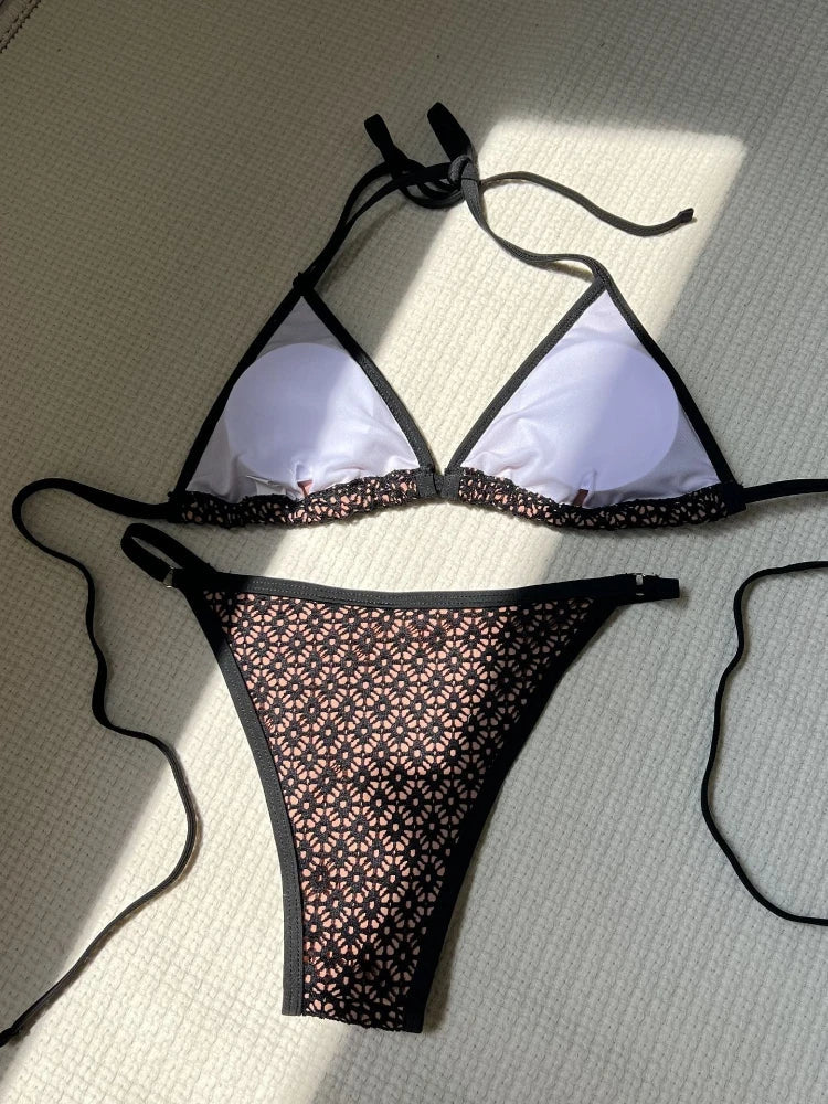 Women's Hollow Perspective Sexy Bikini Set