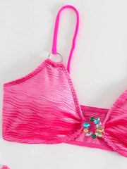 Sexy Velvet Crystal Diamond Bikini