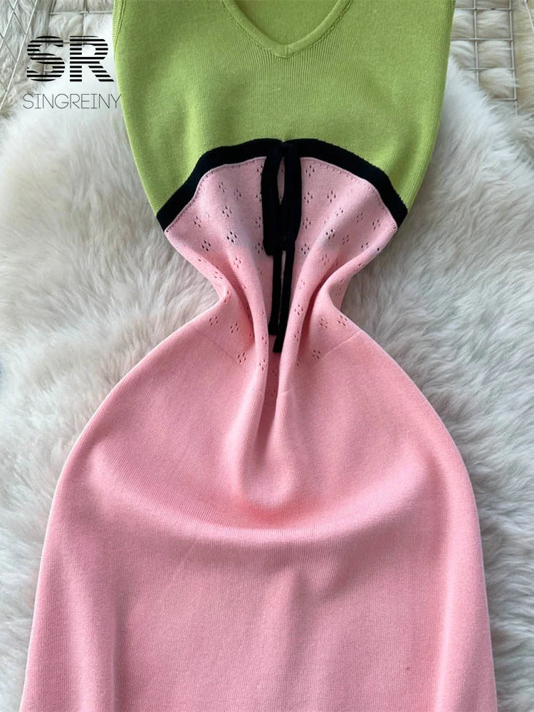 Color Block Knitted Dress
