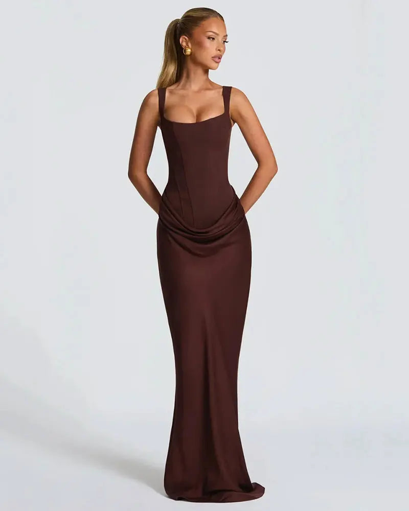 Backless Ruched Sexy Maxi Dress