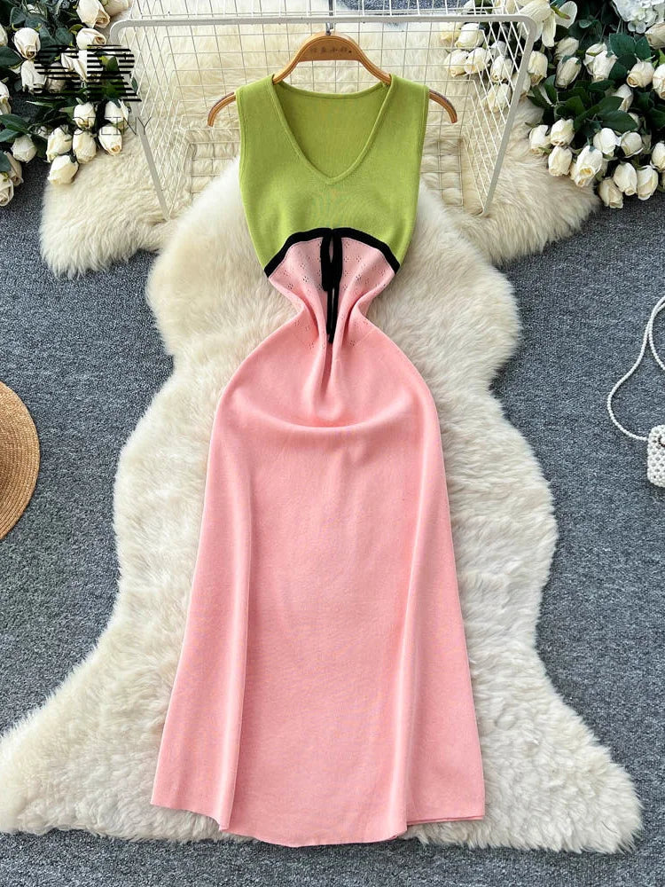 Color Block Knitted Dress