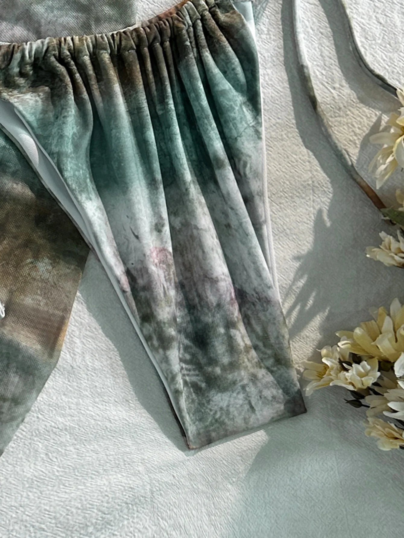 Vintage Green Tie Dye Gradient Bikini Set