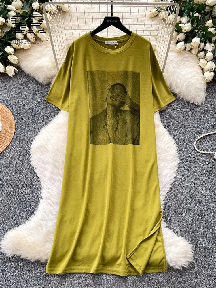 Artistic Print Casual Dress