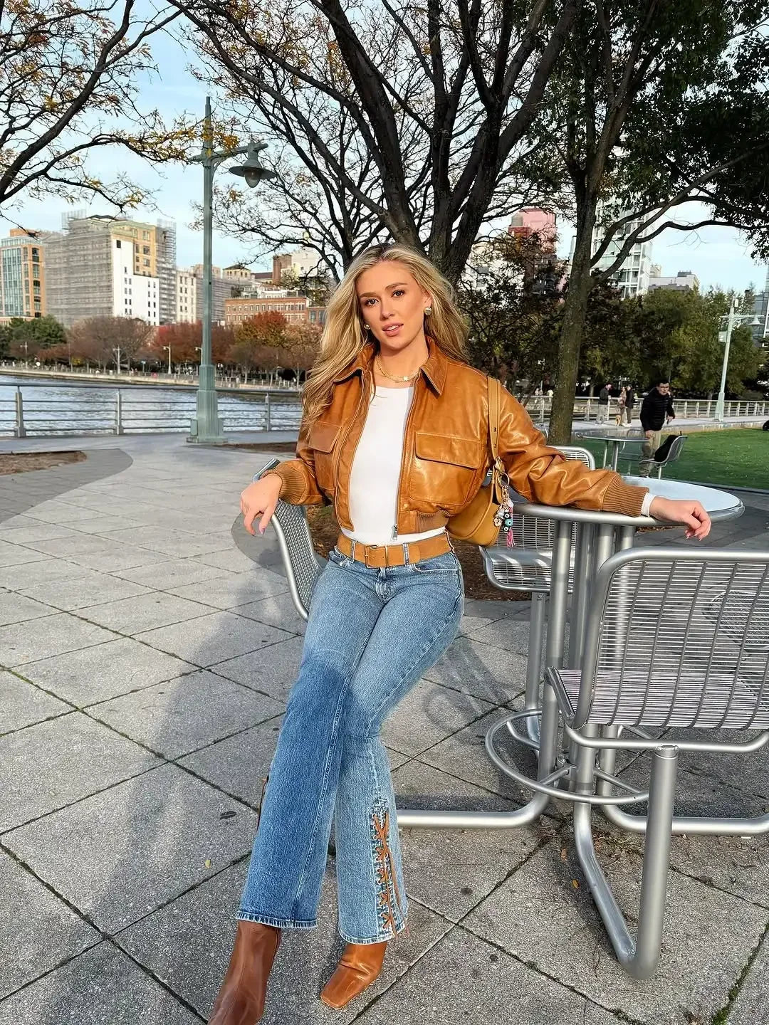 Lady Vintage Brown Faux Leather Crop Jacket