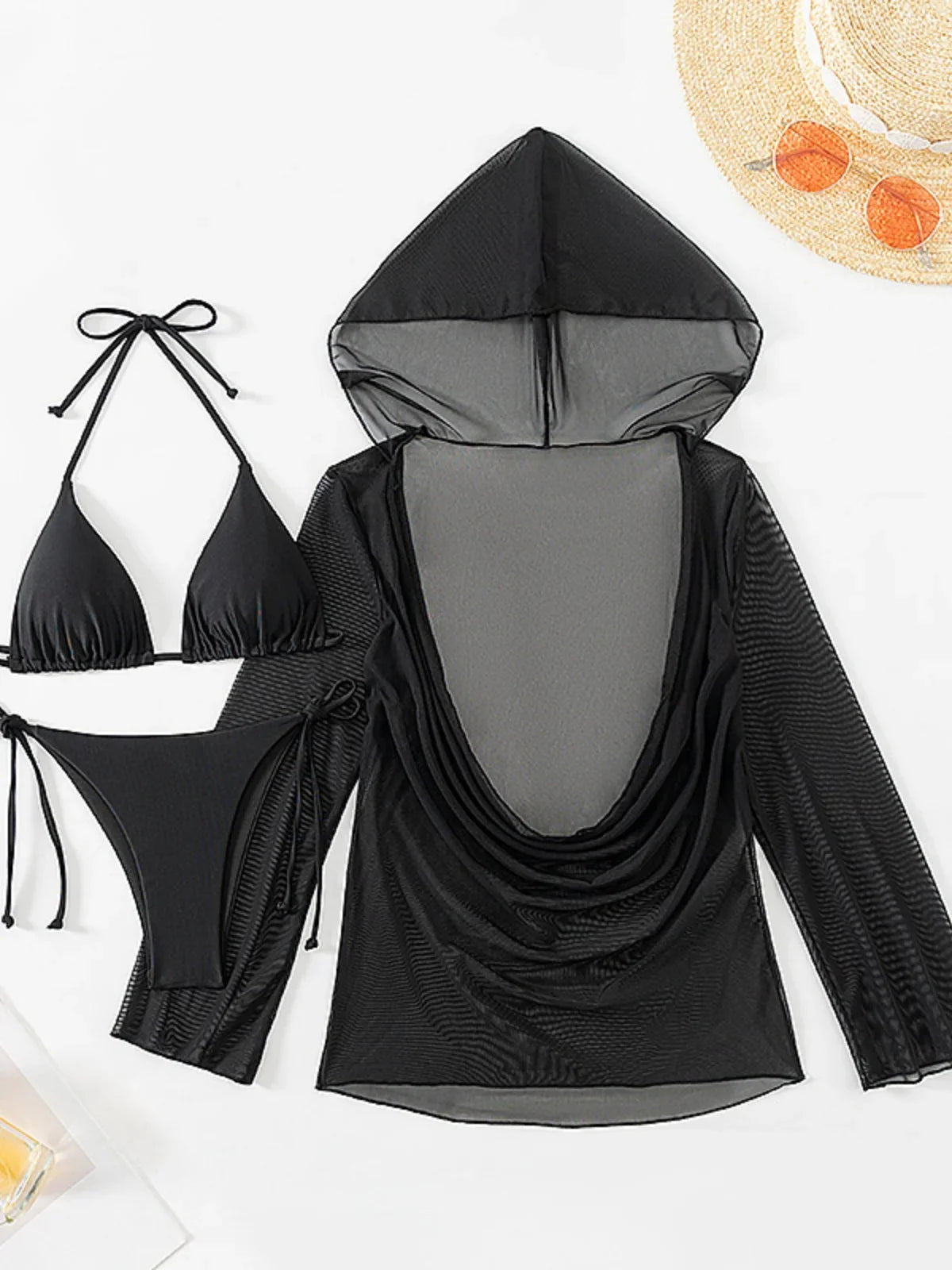 Sexy White Black Bikini Set
