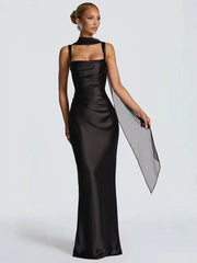 Satin Backless Sexy Maxi Dress