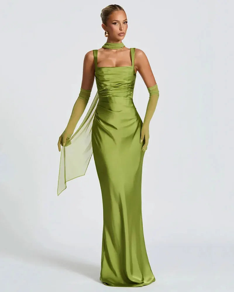 Satin Backless Sexy Maxi Dress