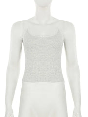 Skinny Lace Patchwork Strap Cropped Tops