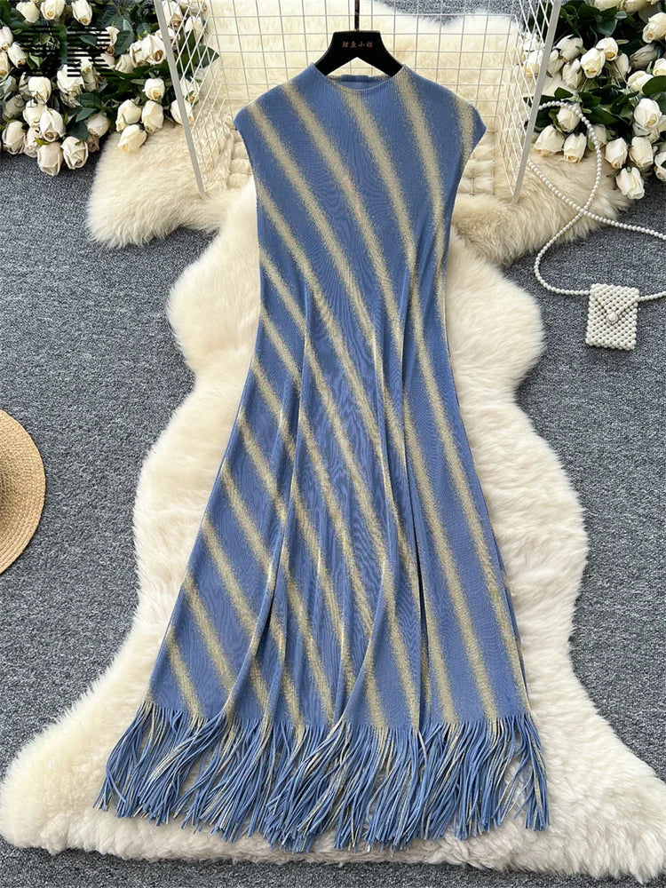 Bohemian Stripe Long Dress
