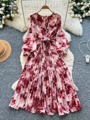 Vintage Floral Print Dress