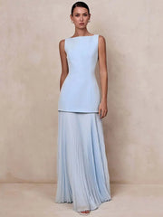 Elegant Pleated Long Dress