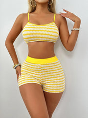 Sexy Yellow Striped Bikini