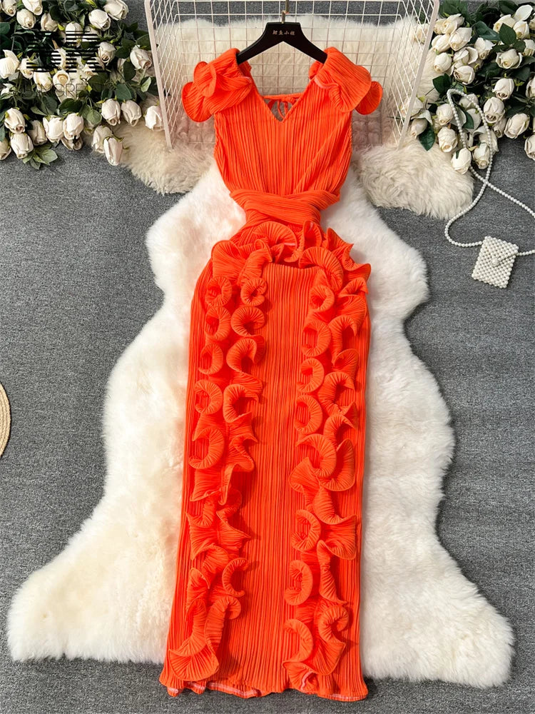 Ruffles Sleeveless Maxi Dress