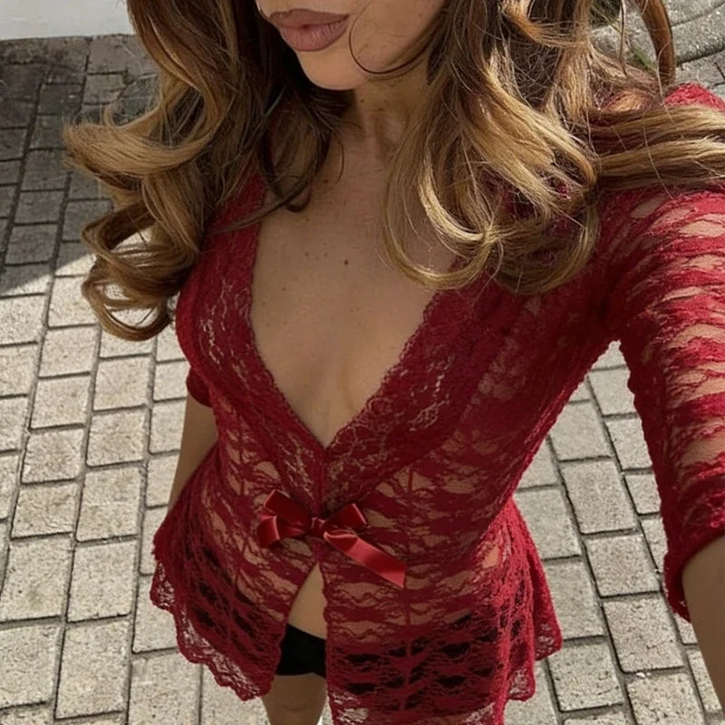 Coquette Floral Lace T-shirt