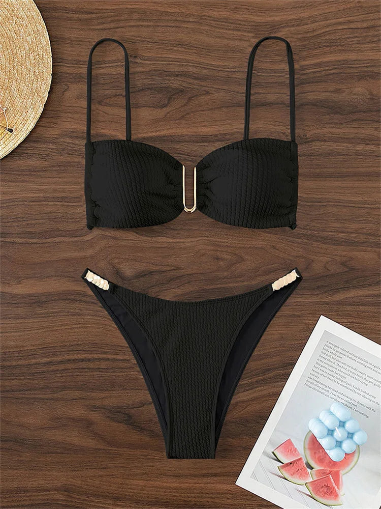 Sexy U Neck Bikini Set