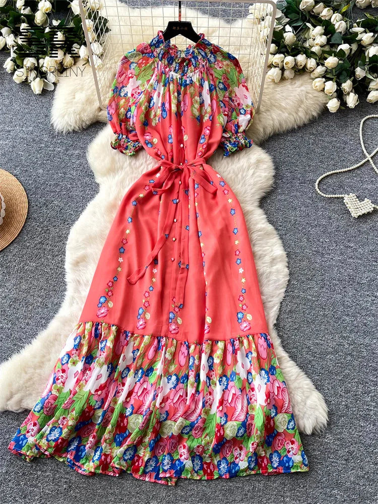 Chiffon Floral Vacation Dress