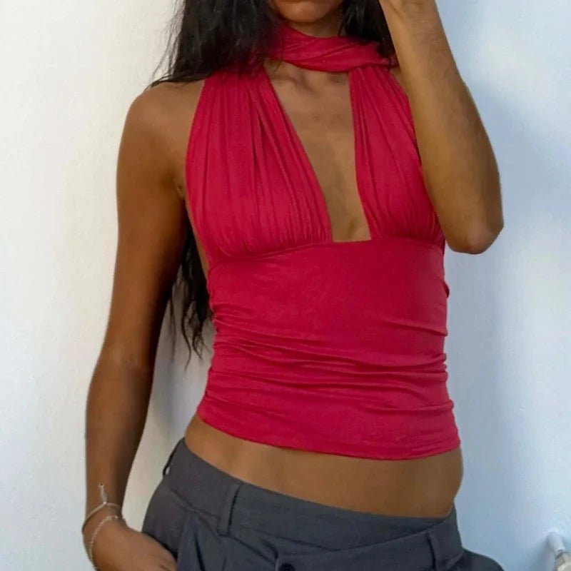 Multi-Way Ruched Halter Top