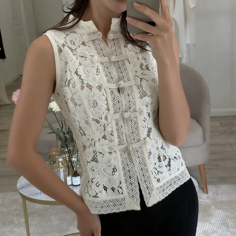 Floral Sheer Lace Tank Top