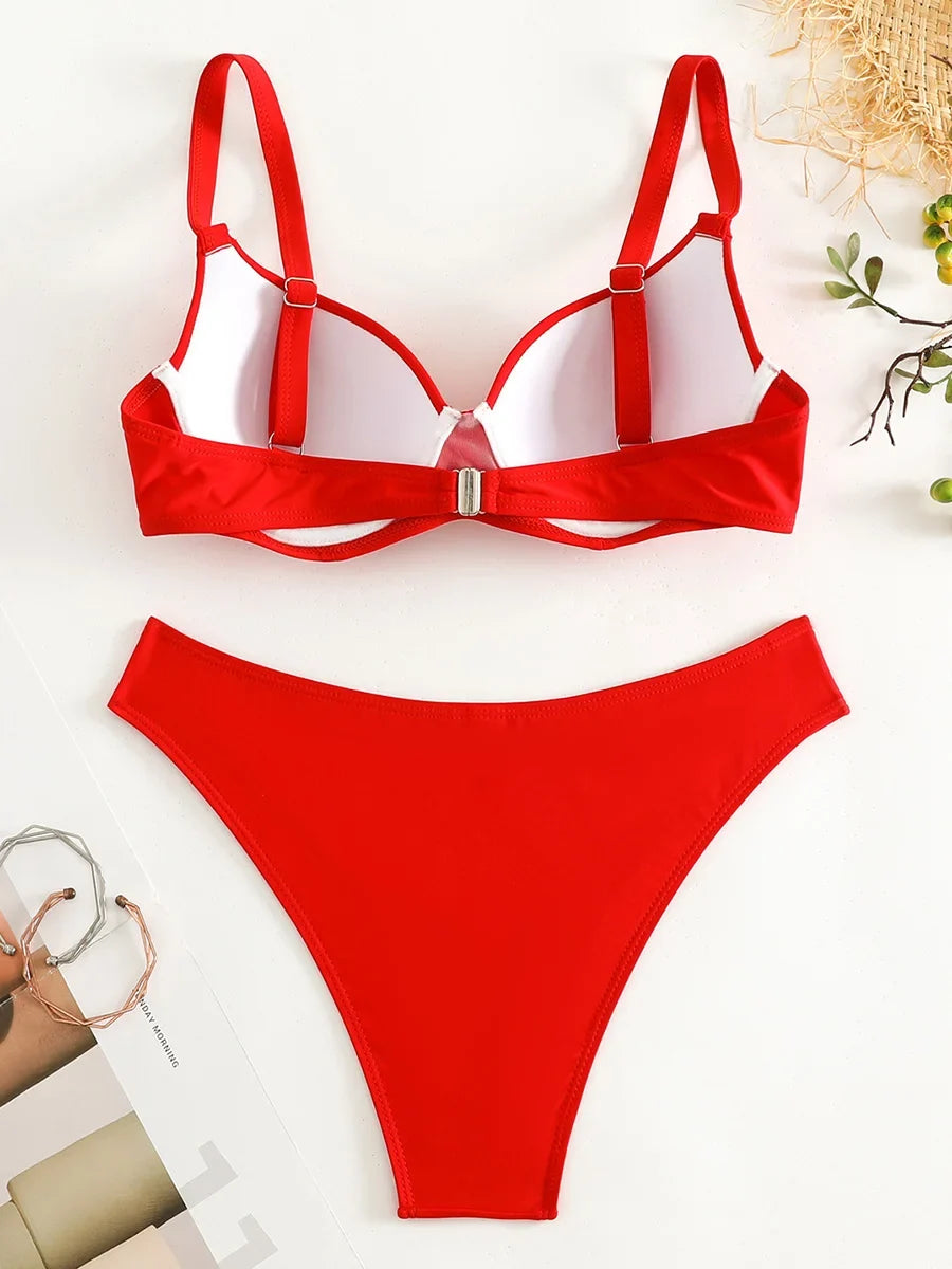 Underwired Bra Cup Brazilian Bikini